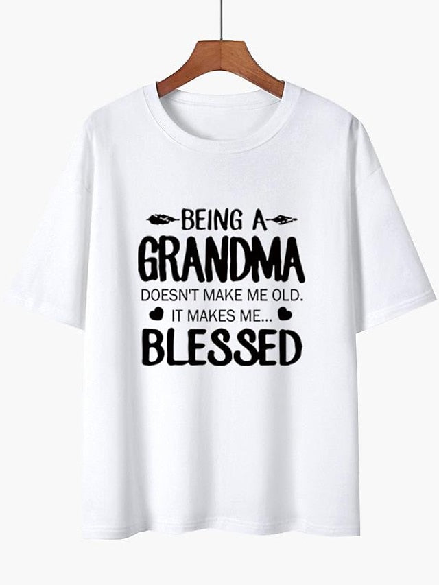 Being A Grandma Cotton-Blend Tshirts - LuckyFash™
