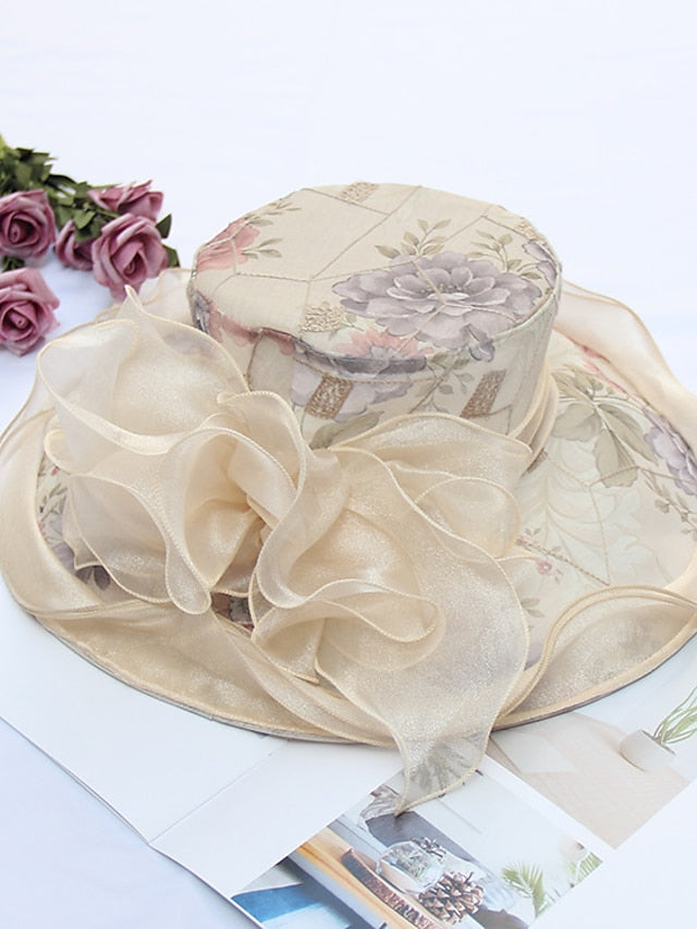 Women's Hat Sun Hat Light Pink Pink Light Gray Outdoor Home Street Mesh Embroidery Flower Portable Windproof Comfort - LuckyFash™