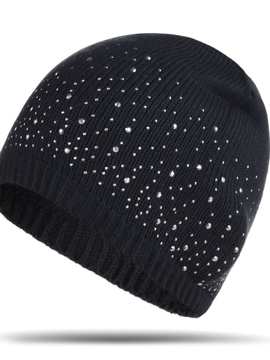 Hat Beanie / Slouchy Black Blue Camel Outdoor Home Daily Beaded Knit Polka Dot Portable Windproof Comfort for Women - LuckyFash™