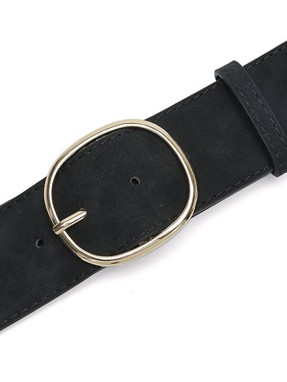 Women's Unisex PU Buckle Belt PU Leather Prong Buckle O-ring Classic Casual Party Work Black White Pink Red - LuckyFash™