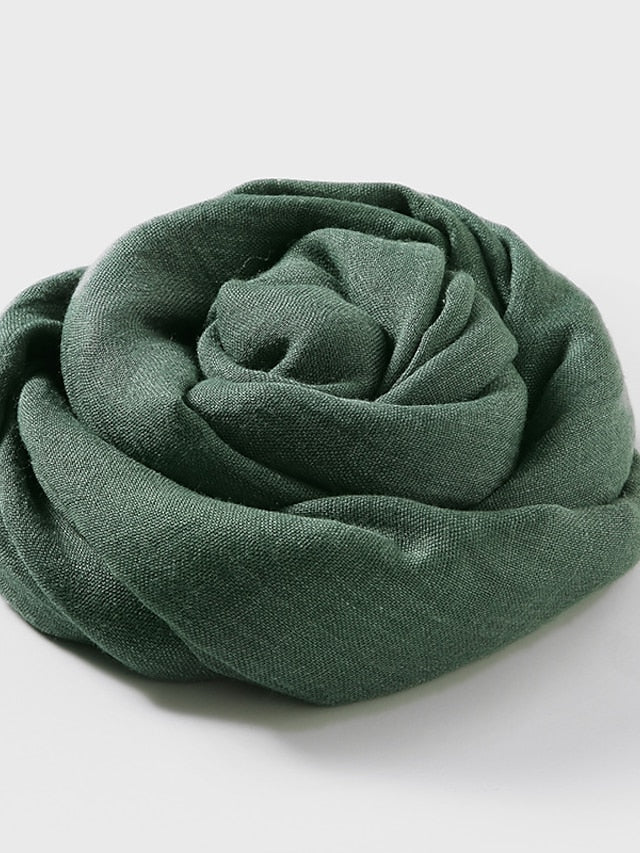 Women's Women's Shawls & Wraps Outdoor Dailywear Holiday White Yellow Pink Scarf Pure Color - LuckyFash™