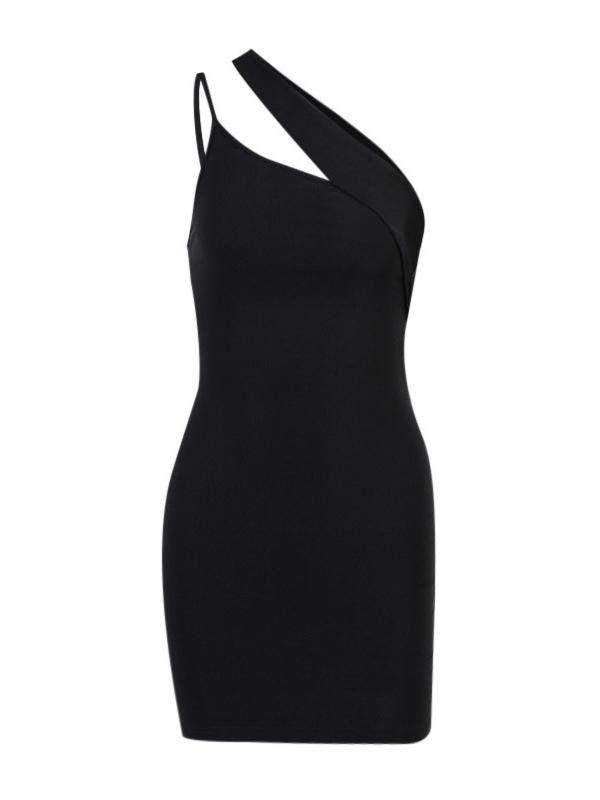 Irregular Oblique Shoulder Bodycon Mini Dress - LuckyFash™