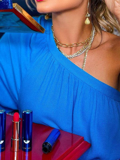 Irregular One-Shoulder Sleeve Top & Casual Pants Two-Piece Suit - LuckyFash™