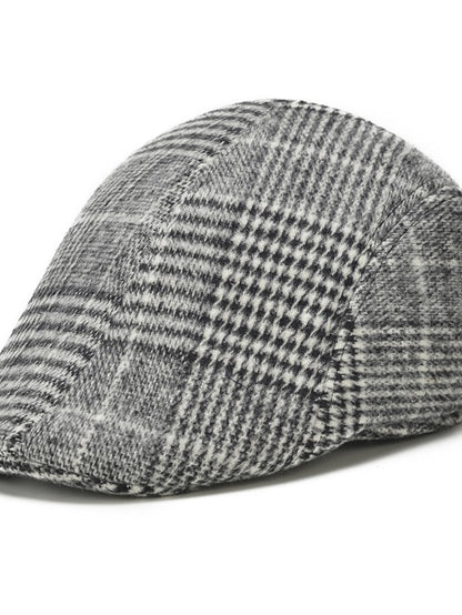 Women's Hat Beret Hat Winter Hats Light Gray Dark Gray Coffee Outdoor Street Dailywear Geometrical Plaid Warm Breathable - LuckyFash™