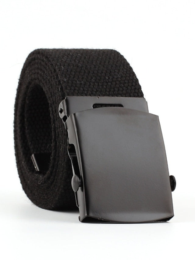 Women's Unisex Web Belt Canvas Sliding Buckle Plain Casual Classic Party Daily Violet Green White Black - LuckyFash™