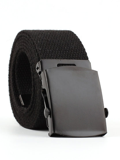 Women's Unisex Web Belt Canvas Sliding Buckle Plain Casual Classic Party Daily Violet Green White Black - LuckyFash™