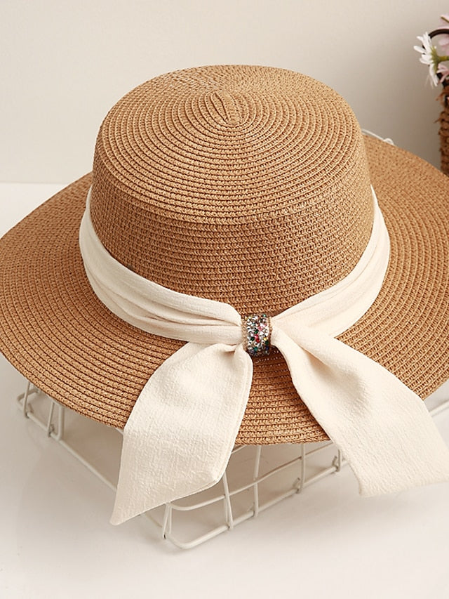 Women's Sun Hat Straw Hat Holiday Straw Vacation Casual Nordic Style Breathability Outdoor Comfortable 1 pcs - LuckyFash™