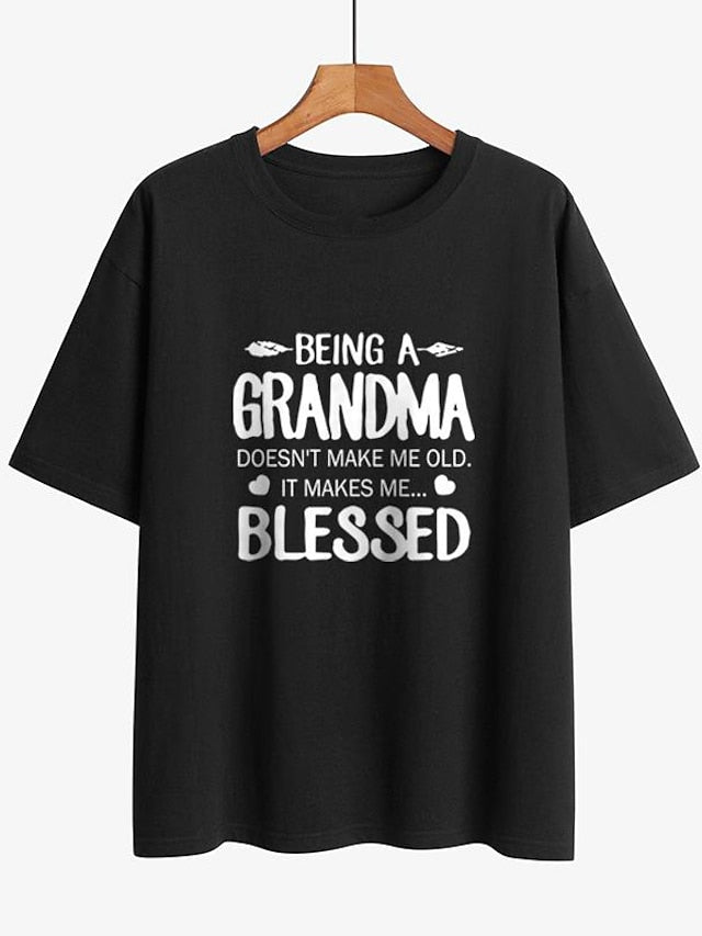 Being A Grandma Cotton-Blend Tshirts - LuckyFash™