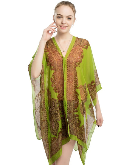 Women's Satin Scarves Shawl Daily Holiday Chiffon Vacation Casual Bohemia Sunscreen Outdoor 1 PC - LuckyFash™