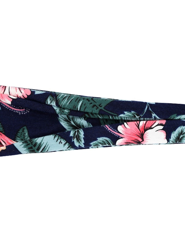 europe and the united states cross-border fashion sports hairband yoga bundle sweat-absorbing headband new ladies wide-brimmed printed headwear - LuckyFash™