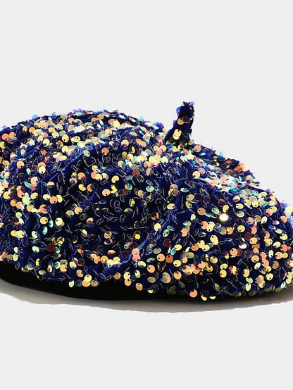 Popular Sequins Painter Hat Female Korean Version Trendy Beret Pub Party British Retro Octagonal Hat - LuckyFash™
