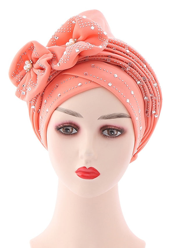 Women's Beanie / Slouchy Party Dailywear Sports Outdoor Beaded Flower Flower Black White Hat Basic Red Fall  Winter - LuckyFash™