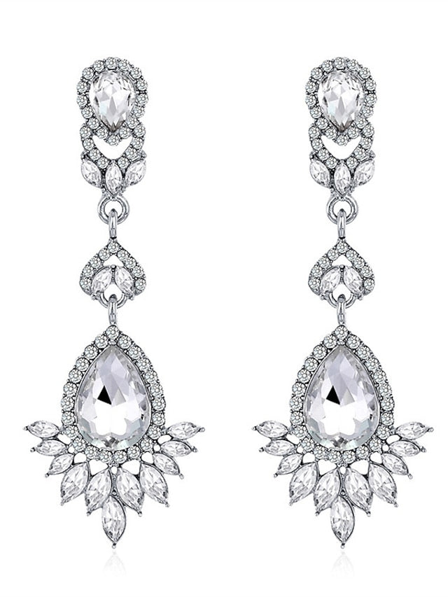 Women's Earrings Chic & Modern Street Flower Earring / Rhinestone / Silver / Fall / Winter / Spring - LuckyFash™