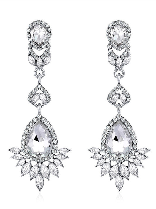 Women's Earrings Chic & Modern Street Flower Earring / Rhinestone / Silver / Fall / Winter / Spring - LuckyFash™