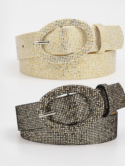 Women's Belt Leather Silver Light Yellow Fuchsia Gold Waist Belt Daily Pure Color - LuckyFash™