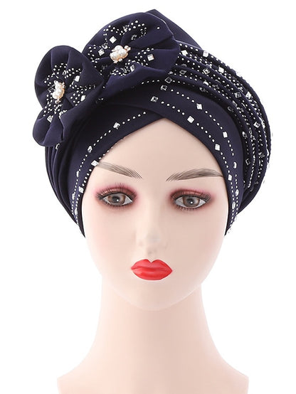 Women's Beanie / Slouchy Party Dailywear Sports Outdoor Beaded Flower Flower Black White Hat Basic Red Fall  Winter - LuckyFash™