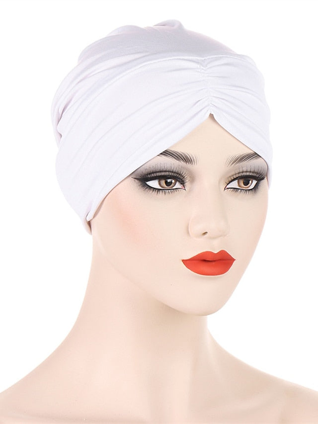 Bohemian Hijab Caps Women Stretchy Hijab Scarf Solid Colors Muslim Hijab Headscarf Turban Hat Muslim Scarf Crinkle Hijab New - LuckyFash™