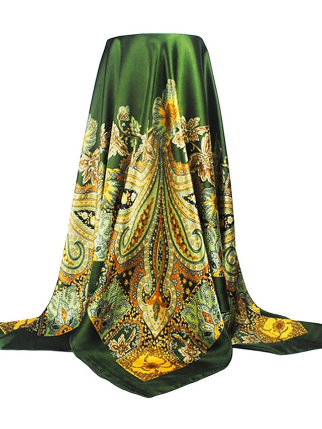 New Fashion Women Silk Scarf Square Holiday Print Head Scarfs Female Satin Hijab Scarves Shawl Wrap Lady Headband Foulard - LuckyFash™
