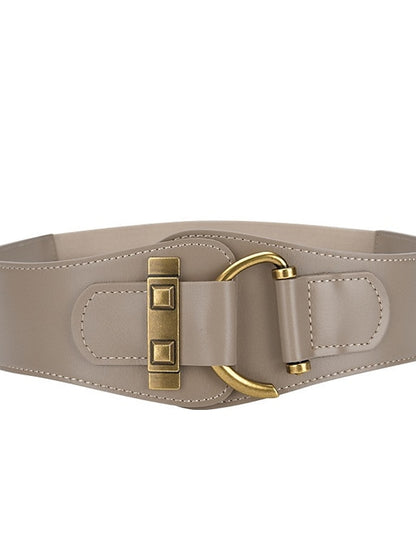 Women's Belt Faux Leather Black Pink Light Brown Khaki Red Wide Belt Outdoor Street Dailywear Holiday Pure Color / Spring / Summer / Fall / Winter - LuckyFash™