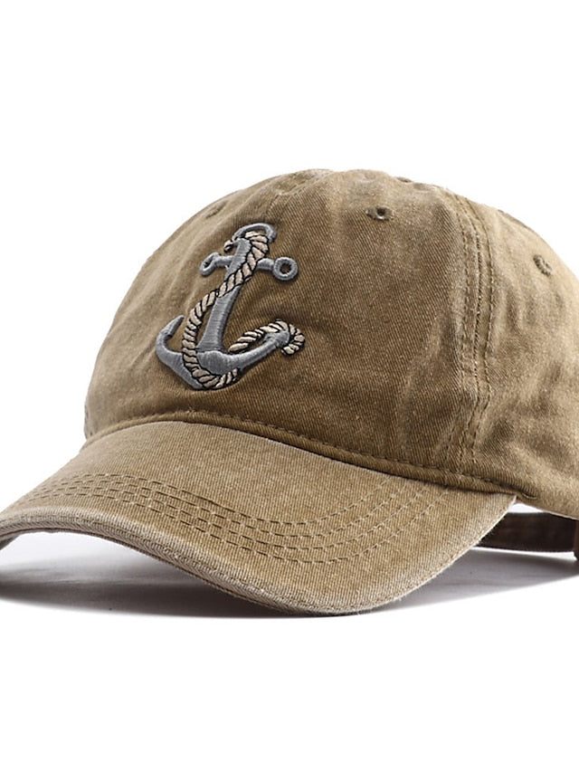 Embroidery Baseball Cap for Women Men Cowboy Washed Cloth Anchor Adult Unisex Casual Dad Hat Trucker Snapback Outdoor Sunscreen Cap - LuckyFash™