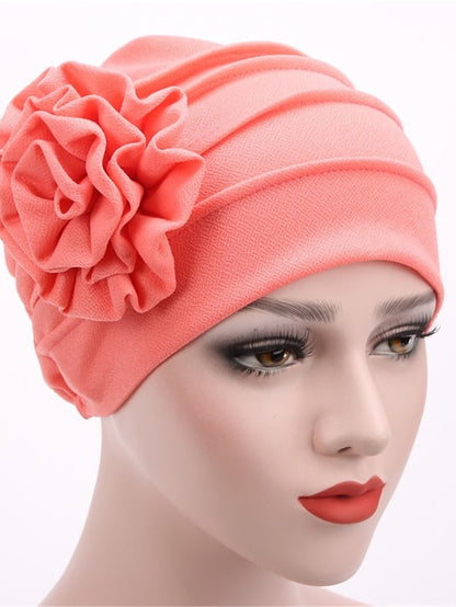 Women's Beanie Slouchy Street Dailywear Casual Flower Pure Color Wine Black Hat Khaki Fall Winter Spring - LuckyFash™