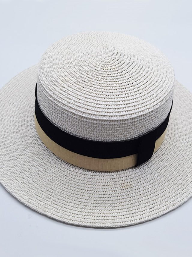 Women's Sun Hat Straw Hat Daily Holiday Straw Vacation Retro 1 pcs - LuckyFash™