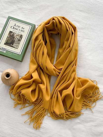 Women's Women's Shawls & Wraps Party Black Scarf Pure Color / Basic / Green / Khaki / Fall / Winter - LuckyFash™