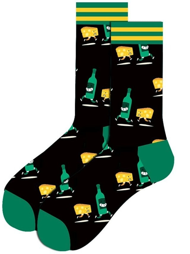 Unisex Crew Socks Work Daily Holiday Animal Patterned Dot Flower Polyester Cotton Simple Casual Lolita Casual Cute Casual / Daily 1 Pair - LuckyFash™