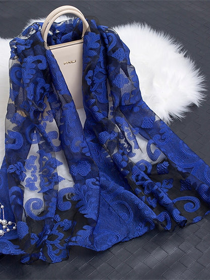 Boho Lady Women Long Soft Wrap Lady Shawl Organza Soft Scarf Scarves for Holiday Beach Accessories - LuckyFash™
