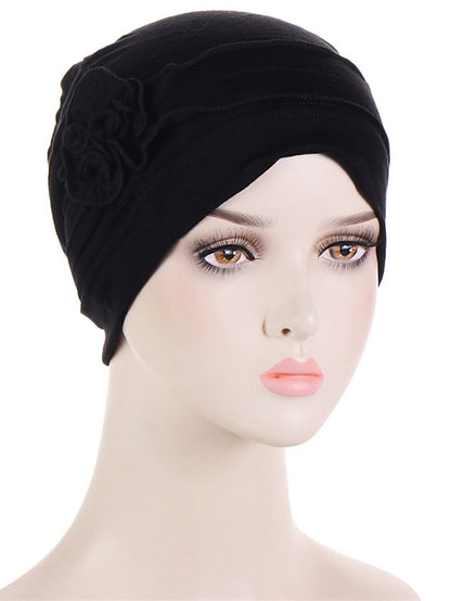 Women Turban Hat African Turban Covers Vintage Plain Head Wraps Soft Beanie Hat Headwear for Female - LuckyFash™