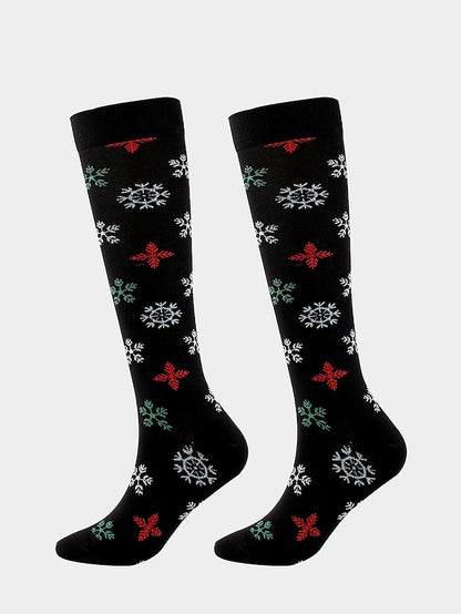 Unisex Knee High Socks Christmas Gift Cycling / Bike Multi Color Spandex Nylon Sporty Casual Classic Warm Cute Sports 1 Pair - LuckyFash™