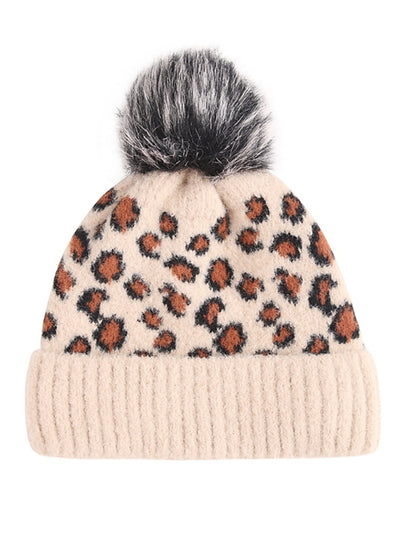 Women's Hat Beanie / Slouchy Black Pink Light Gray Outdoor Home Daily Knit Leopard Portable Windproof Comfort - LuckyFash™