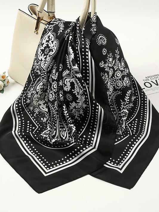 Fashion Printed Hair Scarf For Women 70*70cm Shawl Simple Bandana Head Bag Scarfs Female Kerchief Neck Scarves - LuckyFash™
