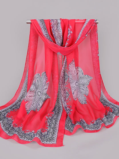 Women's Scarves Gift Daily Holiday Chiffon Vacation Classical Vintage Retro Dancing Casual 1 PC - LuckyFash™