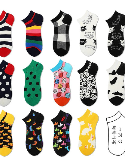 Women's Anckle Socks Low Cut Socks Office Work Daily Animal Dot Spandex Nylon Cotton Basic Casual Classic 1 Pair - LuckyFash™