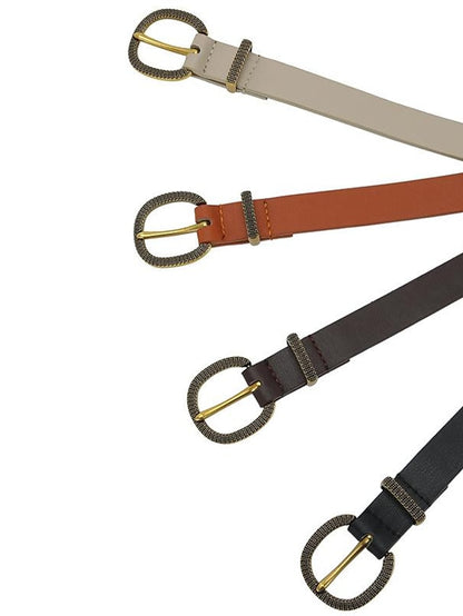 Women's PU Buckle Belt PU Leather Metal Bucke D-ring Classic Party Work Black Camel Brown Beige - LuckyFash™