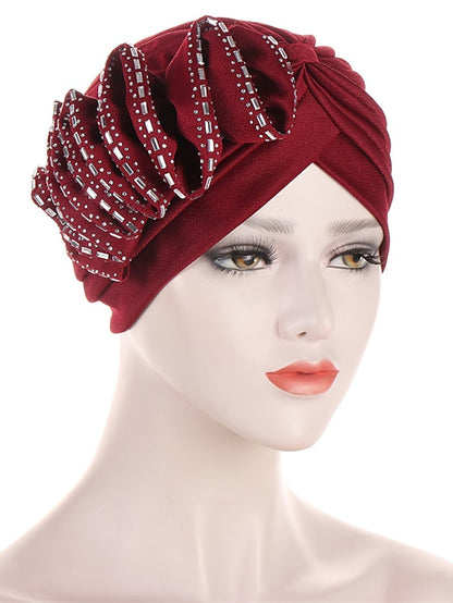 Lastest Flower Turban Bonnet for Women Muslim Hijab Headscarf Cap Wedding Party Headwear Turbante African Headtie - LuckyFash™