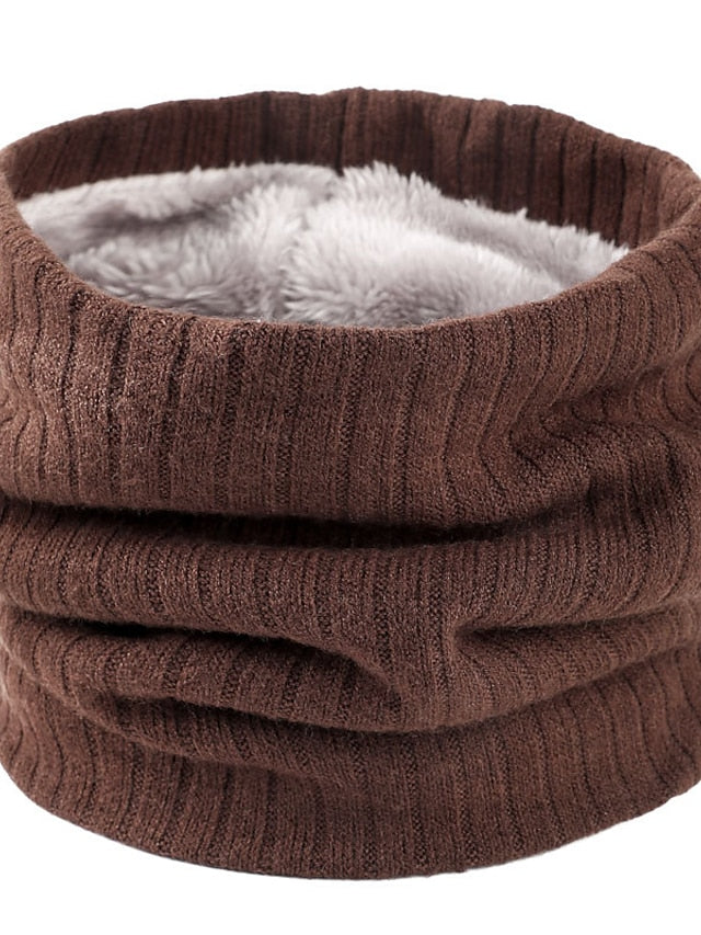 Women's Infinity Scarf Party Black Scarf Pure Color Red Khaki Fall Winter Unisex - LuckyFash™