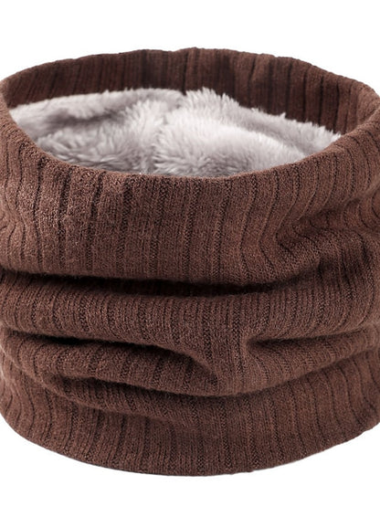 Women's Infinity Scarf Party Black Scarf Pure Color Red Khaki Fall Winter Unisex - LuckyFash™