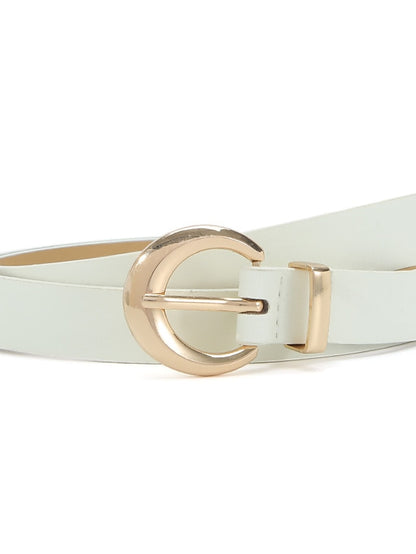 Women's Unisex PU Buckle Belt PU Leather Metal Bucke Plain Casual Classic Party Daily White Black Pink Red - LuckyFash™