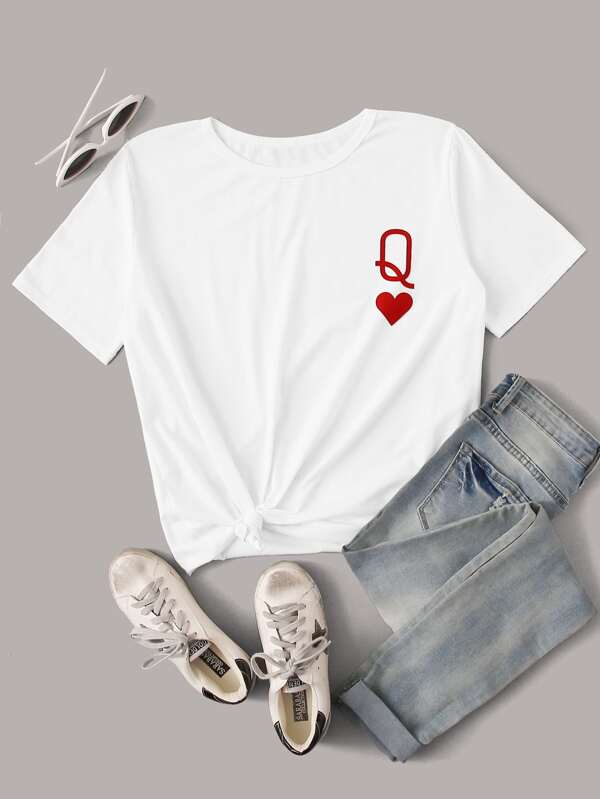 Katy Perry's Picks Queen of Hearts Symbol Graphic Tee - LuckyFash™