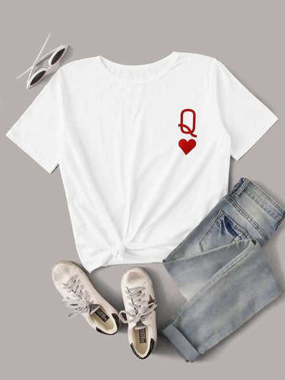 Katy Perry's Picks Queen of Hearts Symbol Graphic Tee - LuckyFash™