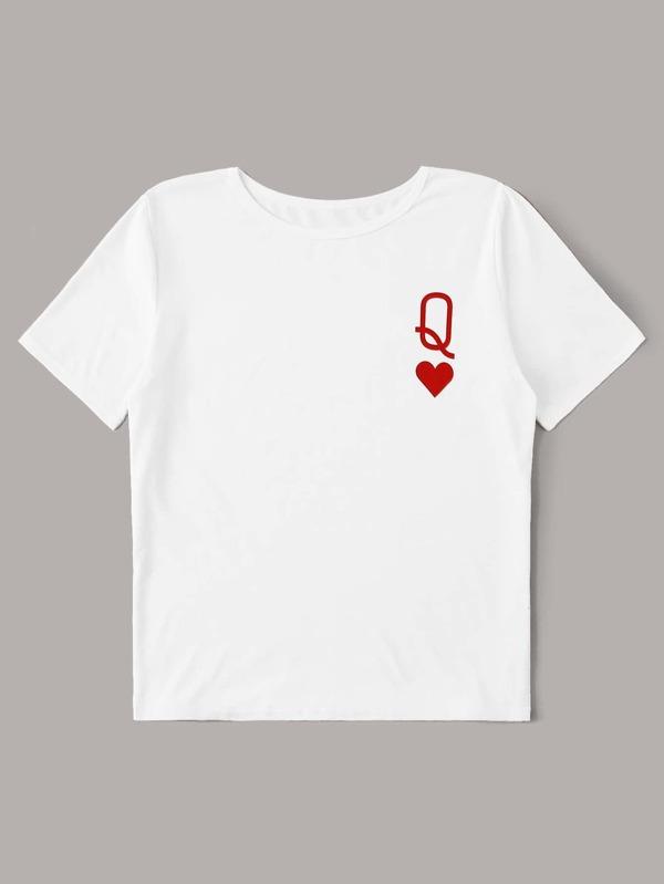 Katy Perry's Picks Queen of Hearts Symbol Graphic Tee - LuckyFash™