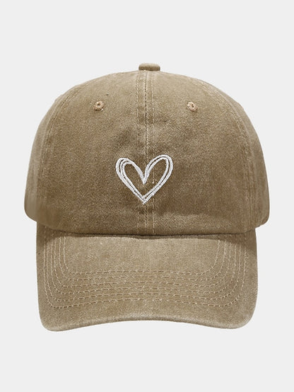 Fashion Outdoor Sport Solid Baseball Caps For Men Women Couple Love Heart Embroidery Snapback Cap Washed Cotton Dad Hat - LuckyFash™