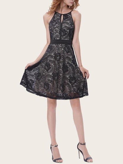 Keyhole Neck Lace Dress - LuckyFash™