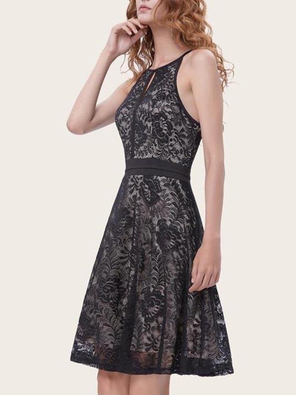 Keyhole Neck Lace Dress - LuckyFash™