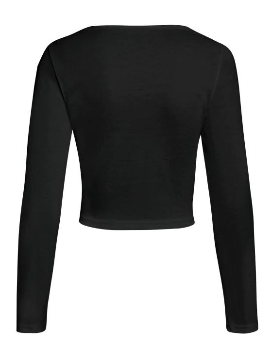 Keyhole Ruched Bust Crop T Shirt - LuckyFash™