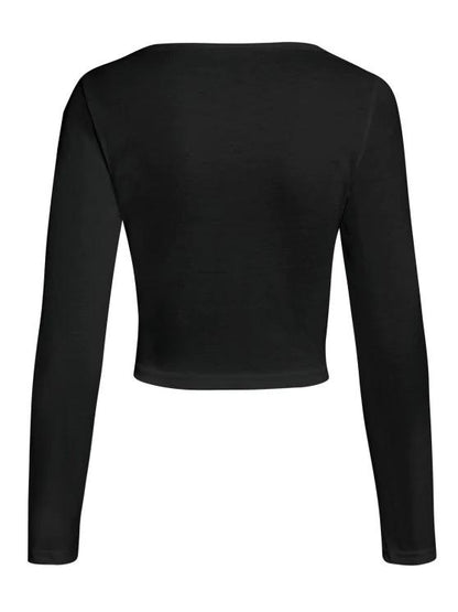 Keyhole Ruched Bust Crop T Shirt - LuckyFash™