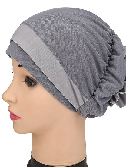 Stretch Inner Hijab Caps Muslim Hat Turban Femme Musulman Turbante Ready To Wear Hijab Bonnet Flower Indian Headwrap Loss Hair Cover - LuckyFash™