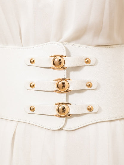 Women's Wide Belt Party Wedding Street Daily Black White Belt Pure Color Red Fall Winter Spring Summer - LuckyFash™